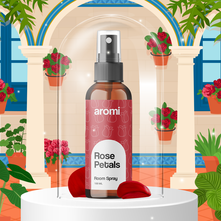 Rose Petals Room Spray and Air Freshener, featured bottle with elegant floral notes